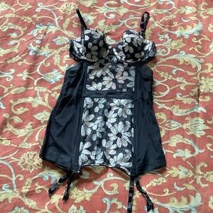 Victoria's Secret Black and White Floral Chemise